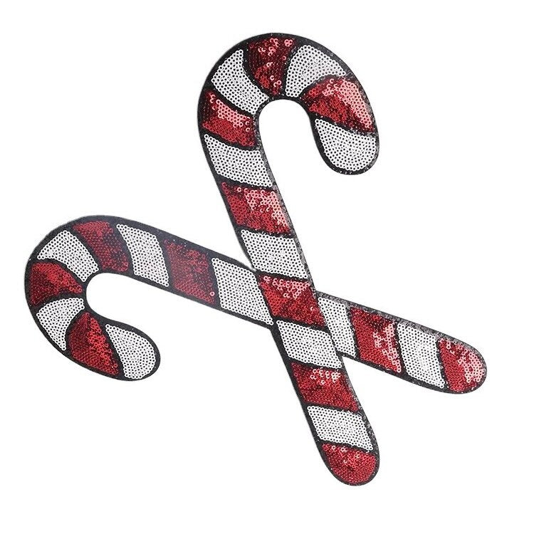 Candy Cane Sequin Patch